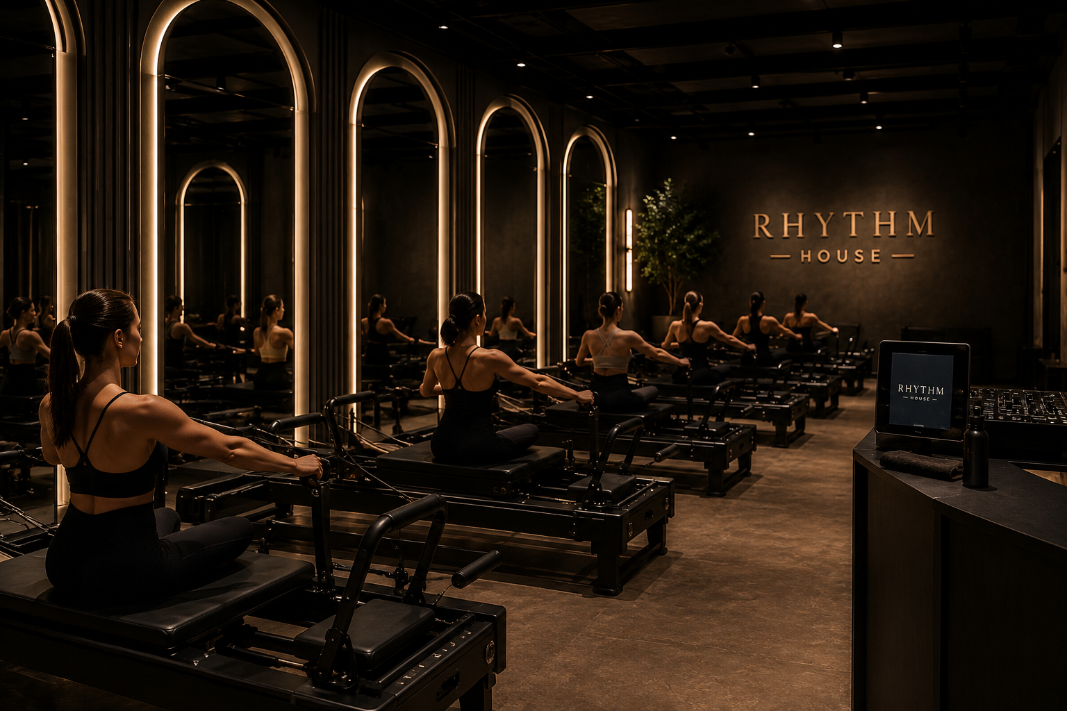 Boutique reformer Pilates studio interior