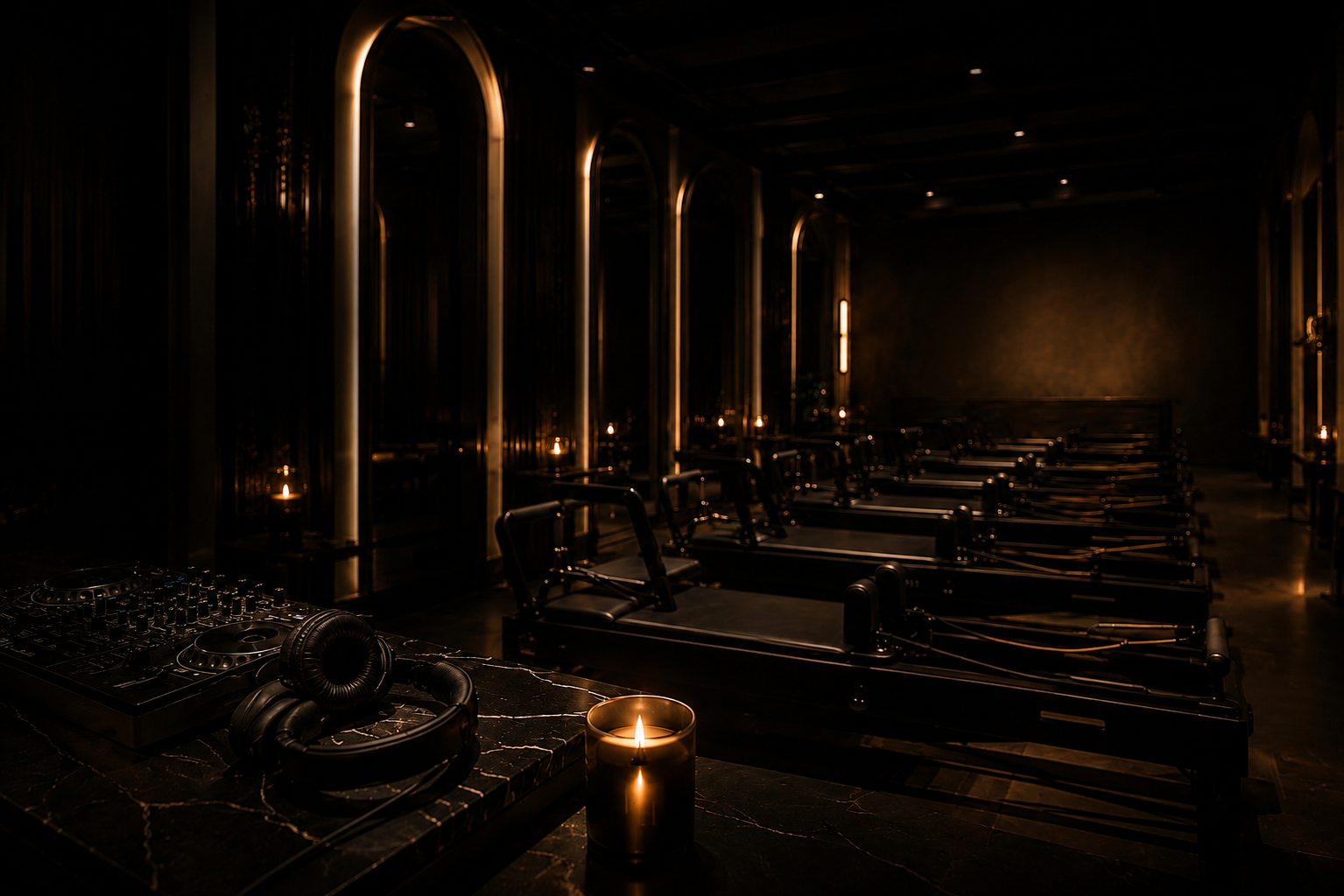 Rhythm House — luxury music-driven Pilates studio reformer room